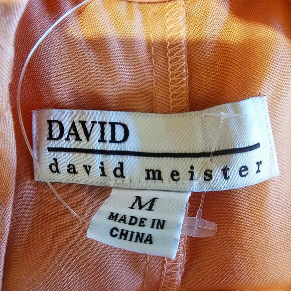 NEW David Meister Peach Orange Pastel High Low Halter Dress Size M 3374 - Picture 7 of 12